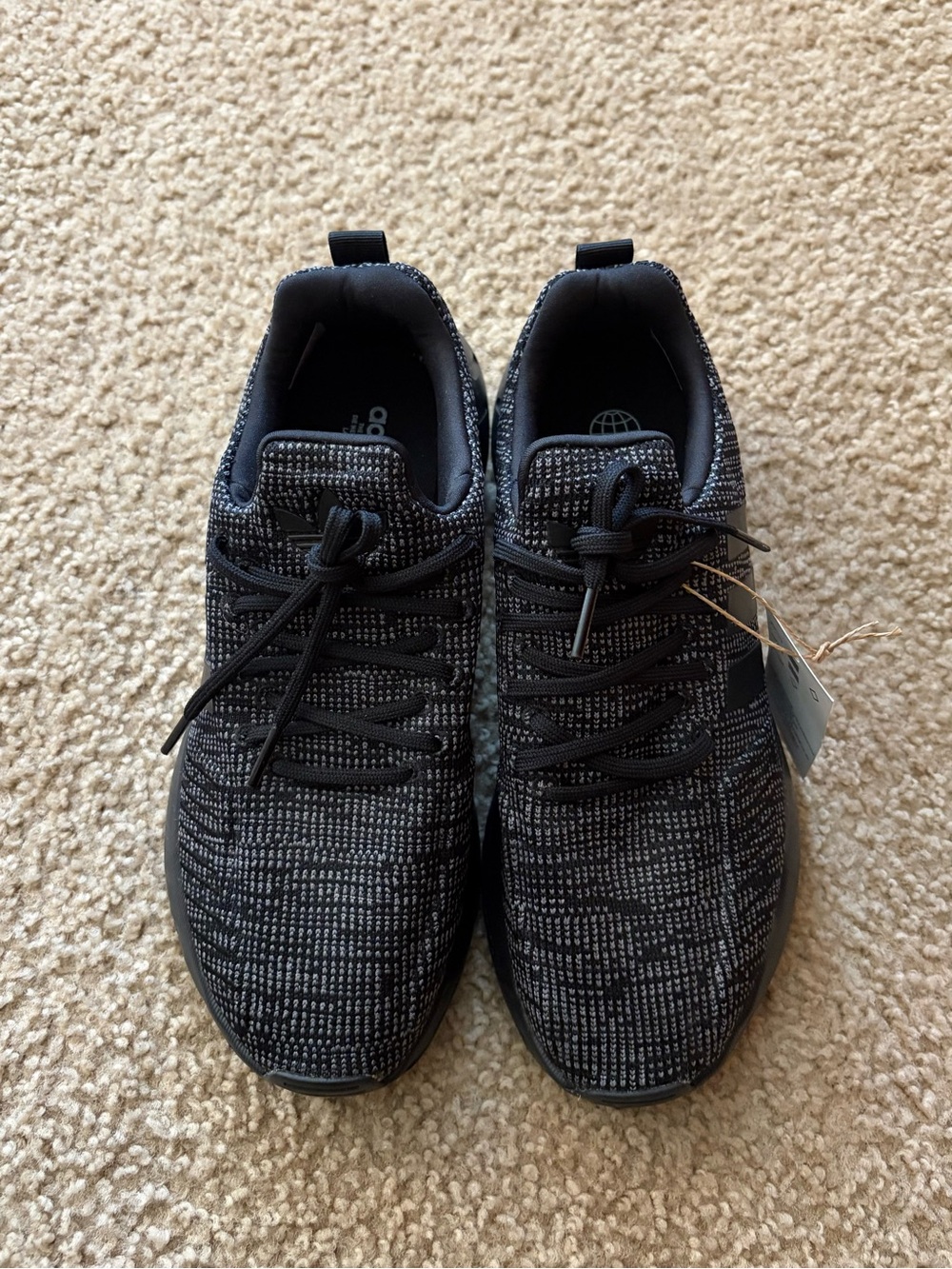adidas Men's Black/Gray Knit Athletic Sneakers